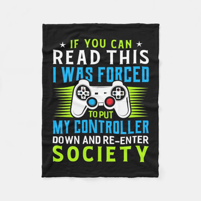 Gamer Was Forced To Put My Controller Fleece Blanket (Front)