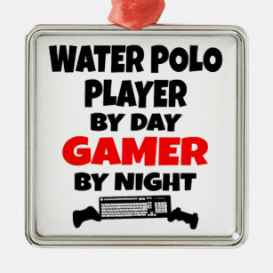 Gamer Water Polo Player Metal Tree Decoration