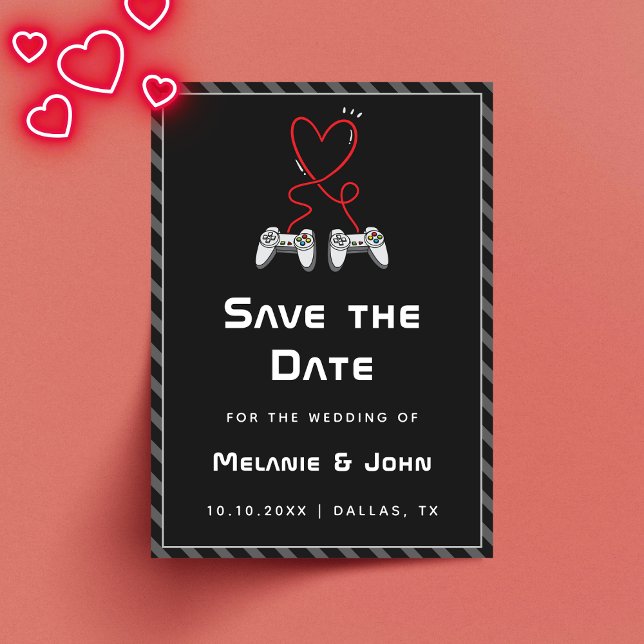 Gamer Wedding Geek Love Romantic Player 1 2 Funny  Save The Date (Creator Uploaded)