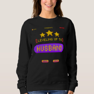 Gamer Wedding Levelling Up to Husband Bachelor Par Sweatshirt
