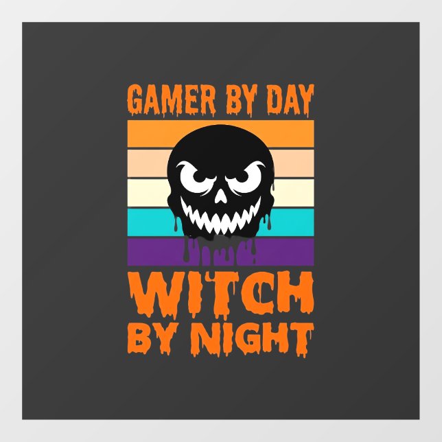 Gamer Witch Halloween Retro Skull (Sheet)