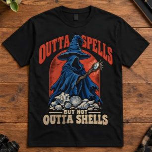 Gamer Wizard Outta Spells But Not Outta Shells T-Shirt