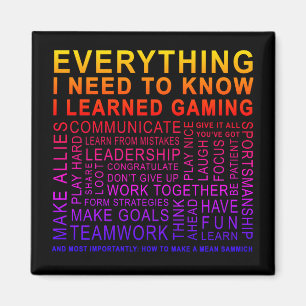 Gamer Word Cloud Wisdom Magnet