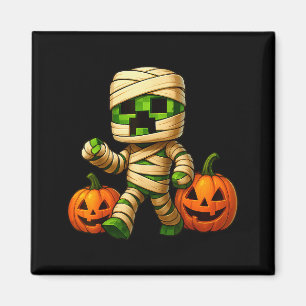 Gamer Xel Pumpkin Mummy Men Kids Boy Halloween Fun Magnet