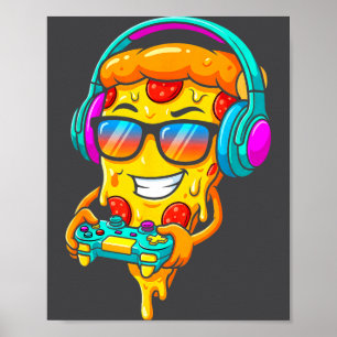 Gamer Zza Slice Video Gaming Boy Enthusiast Gamer  Poster