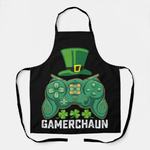 Gamerchaun Gamer Gaming Games St Patrick's Day Apron