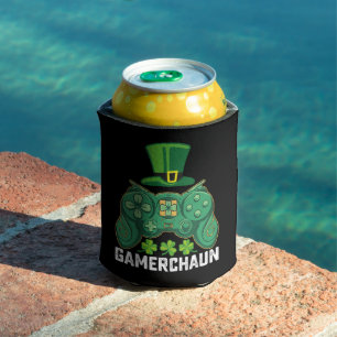 Gamerchaun Gamer Gaming Games St Patrick's Day Can Cooler