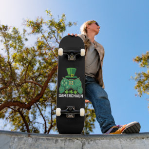 Gamerchaun Gamer Gaming Games St Patrick's Day Skateboard