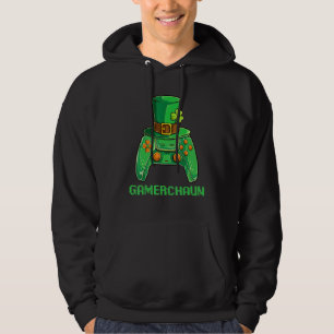 Gamerchaun Video Gamer Boys Men  Gaming St Patrick Hoodie