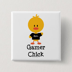 GamerChick 15 Cm Square Badge