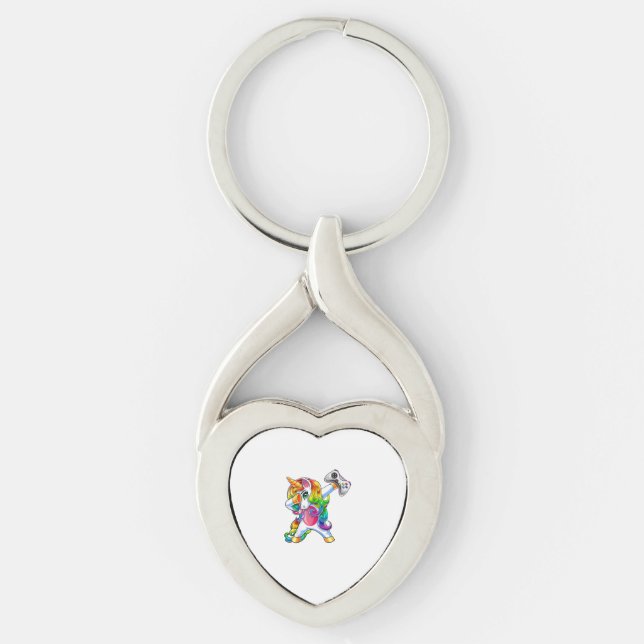 Gamercorn Dabbing Unicorn Video Game Controller Ga Key Ring (Front)
