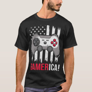 Gamerica Video Game 4th Of July Boys American Flag T-Shirt