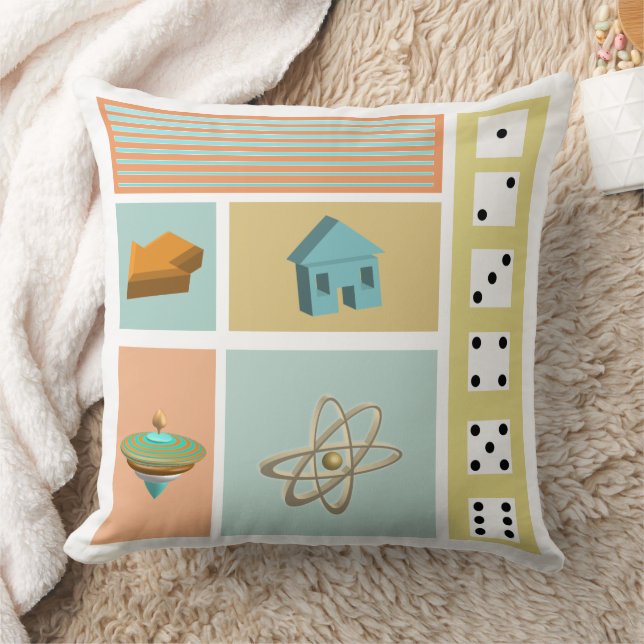 Gameroom Dice Retro Pattern Cushion (Blanket)