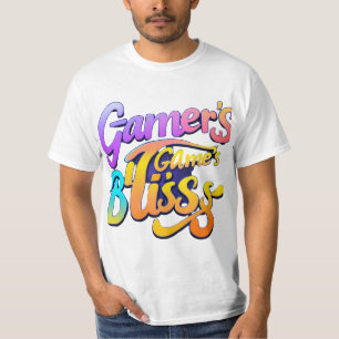Gamer's Bliss T-Shirt Design (Zazzle) Level up you