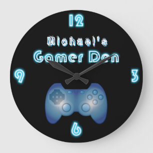 Gamers Clock Custom Den ManCave Boys Room