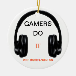 Gamers Do It.. With Their Headset On! Ceramic Tree Decoration