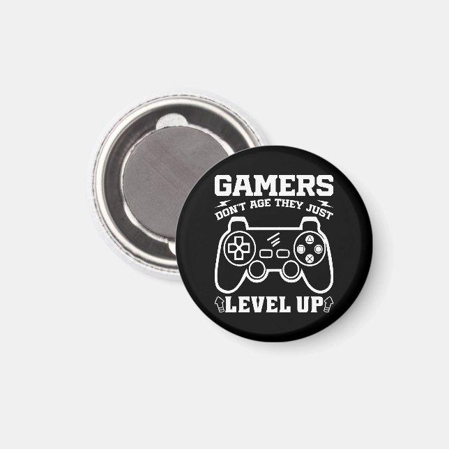 Gamers Don't Age They just Level Up Birthday Gamer Magnet (Front/Back)