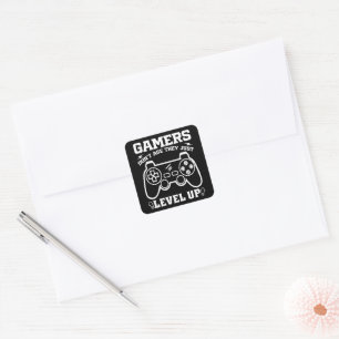 Gamers Don't Age They just Level Up Birthday Gamer Square Sticker