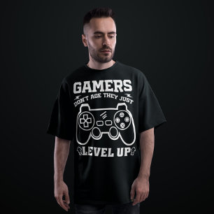 Gamers Don't Age They just Level Up Birthday Gamer T-Shirt