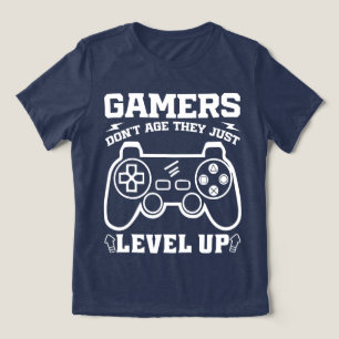 Gamers Don't Age They just Level Up Birthday Gamer Tri-Blend Shirt