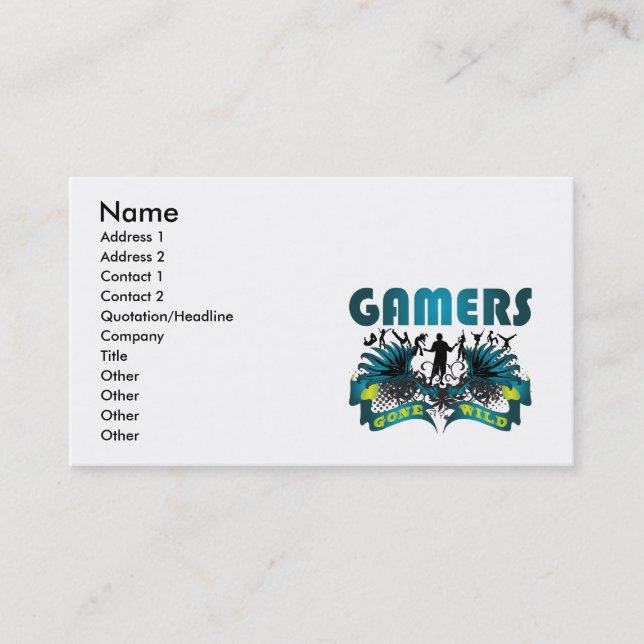 Gamers Gone Wild Business Card (Front)
