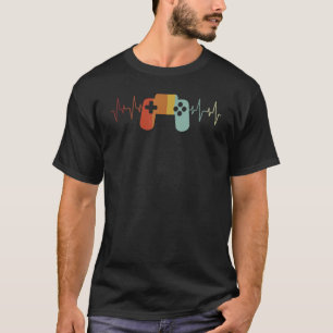 Gamers Heartbeat Gaming Game Controller Vintag T-Shirt