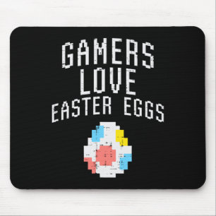 Gamers Love Easter Eggs Pixelated Easter Video Gam Mouse Pad