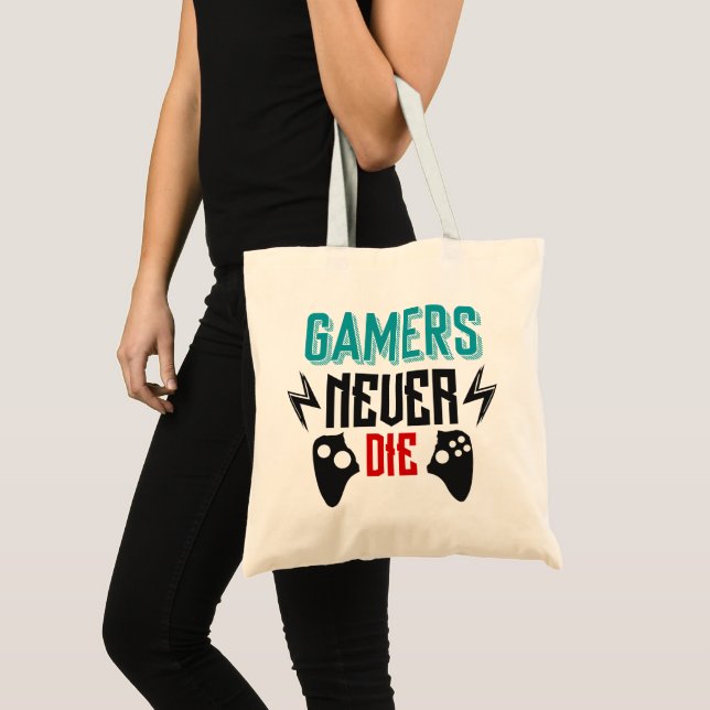 Gamers never die gaming  tote bag (Front (Product))