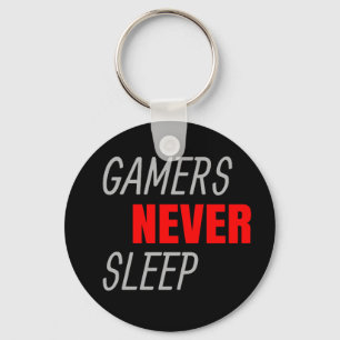 Gamers Never Sleep Video Game Lover Gift Key Ring