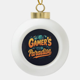 Gamer's Paradise Ceramic Ball Christmas Ornament
