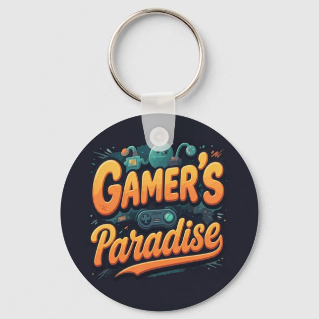Gamer's Paradise  Key Ring (Front)