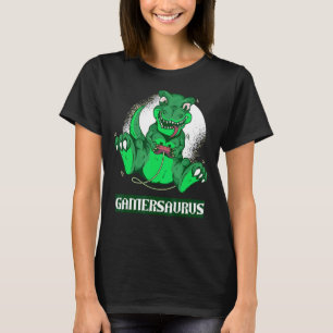 Gamersaurus Gamer Gaming Dinosaur Pun Dinosaurs T-Shirt