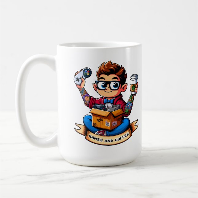 Games and coffee geek mug (Left)