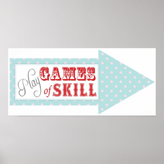 Games Arrow Sign for Carnival Circus Birthday RT (Front)