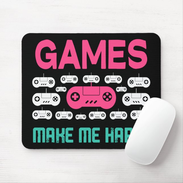 Games make me happy mouse pad (With Mouse)