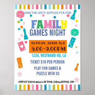 GAMES NIGHT theme event Poster