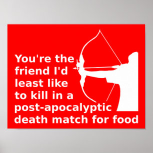 Games of Hunger Funny Poster Sign