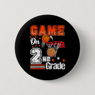 Games On 2nd Grade Basketball Back To School Secon 6 Cm Round Badge