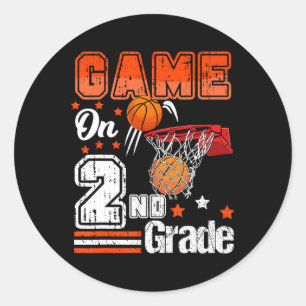 Games On 2nd Grade Bysketbyll Byck To School Secon Classic Round Sticker