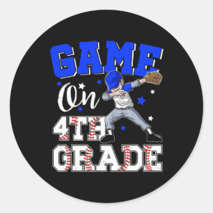 Games On 4th Grade Boy Dabbing First Day Of School Classic Round Sticker