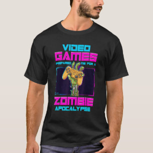 Games Prepared Me for a Zombie Apocalypse Vaporwav T-Shirt