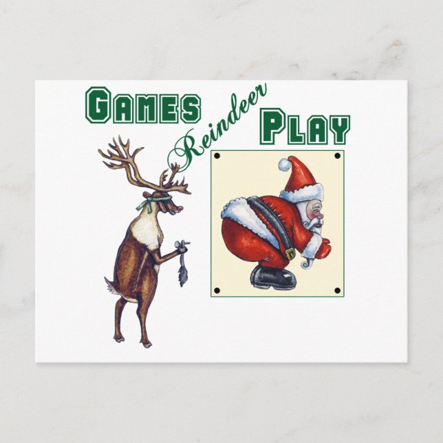 Games Reindeer Play Postcard (Front)