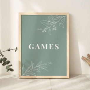 Games Sage Green Wedding Sign