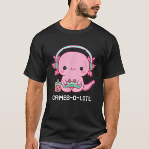 Gamesalotl Axolotl Cute Kawaii Fish Playing Video T-Shirt
