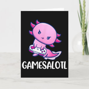Gamesalotl Axolotl Cute Playing Video Game Card