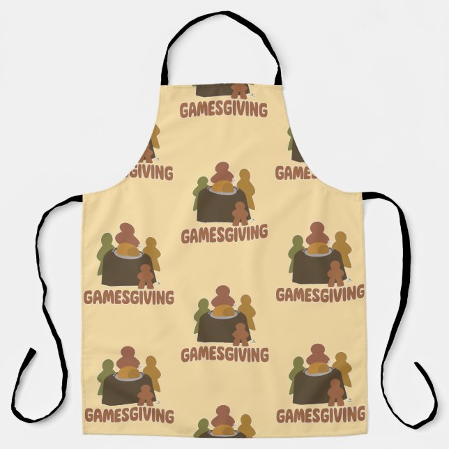 Gamesgiving Funny Thanksgiving Players Pattern Apron (Front)
