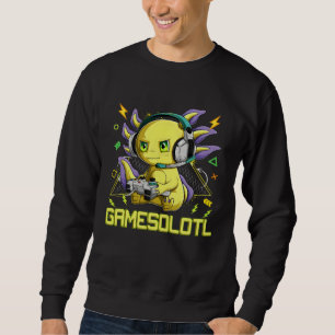 Gamesolotl Axolotl Cute Playing Video Game Sweatshirt