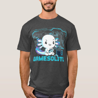 Gamesolotl  Axolotl Fish Playing Video Games Lizar T-Shirt