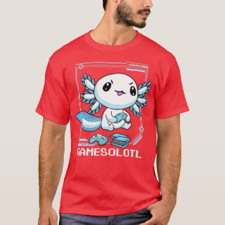 Gamesolotl  Axolotl Fish Playing Video Games Lizar T-Shirt