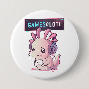 Gamesolotl - Axolotl Gamer 7.5 Cm Round Badge